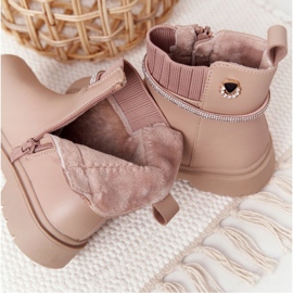 Apawwa Kinderstiefel mit Pailletten Beige Toffees 1