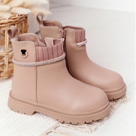 Apawwa Kinderstiefel mit Pailletten Beige Toffees 2