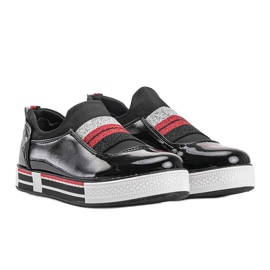 Schwarze Jayde Sneaker aus Lack 1