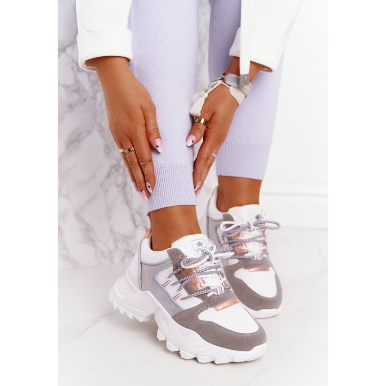 EVE Sneakers für Damen auf massiver Sohle Power White weiß grau 2