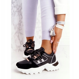 EVE Damen-Sneaker auf einer massiven schwarzen Power-Sohle golden 1