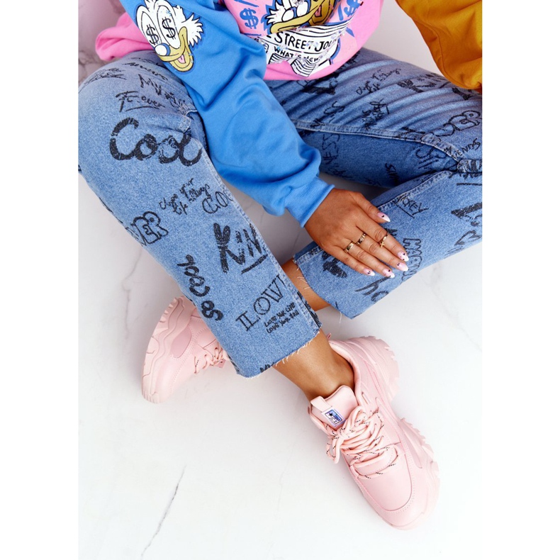 EVE Damen-Turnschuhe auf einer massiven Sohle Pink Laugh rosa 2