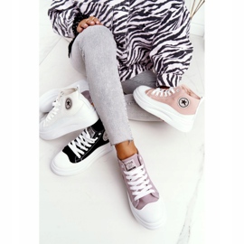 Hohe Sneakers für Damen auf der schwarzen Nice Girl Plattform weiß 1