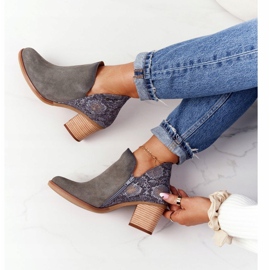 Damen Lederstiefel mit Absatz Maciejka Grau 04492 beige 2