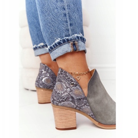 Damen Lederstiefel mit Absatz Maciejka Grau 04492 beige 1