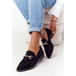 S.Barski Elegante Damen Loafer S. Barski Suede Schwarz 1