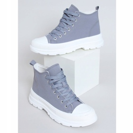 Graue Damen Sneaker LA123 blau 1