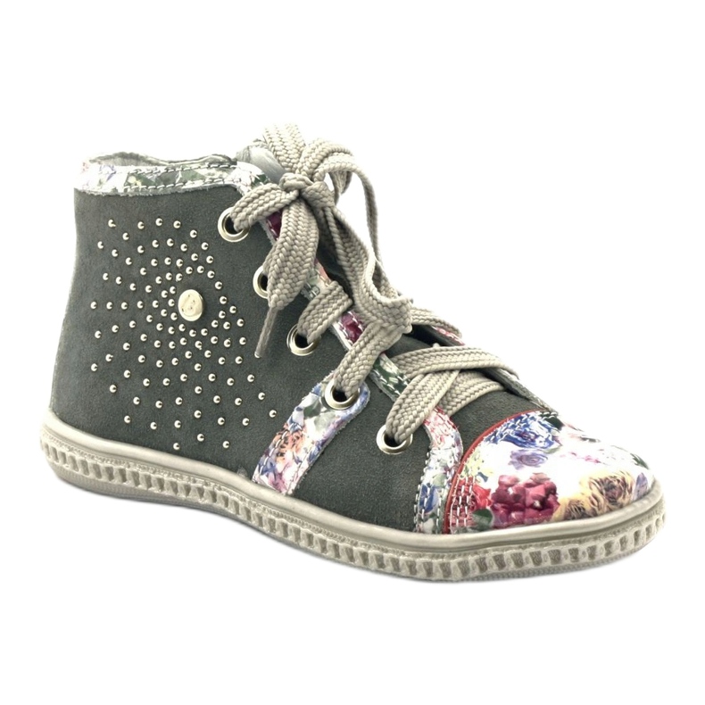 Stiefel, Kinderschuhe mit Strasssteinen Bartek 87254 rosa grau 1