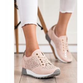 Kylie Durchbrochene Schuhe auf der Plattform rosa 6