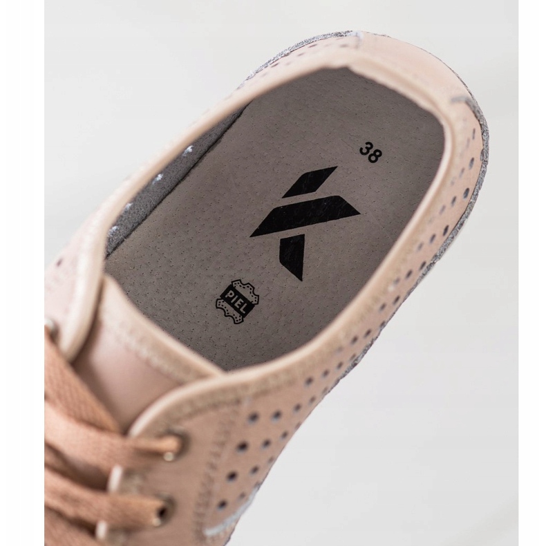 Kylie Leder-Brogues auf der Plattform rosa 1