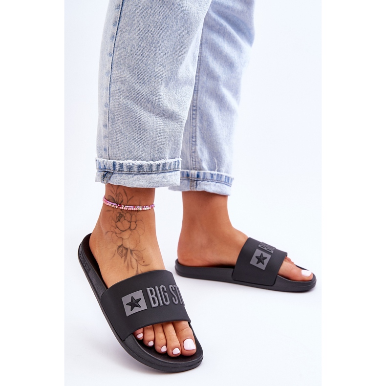 Damen Hausschuhe Big Star FF274A200 Schwarz farblos 2