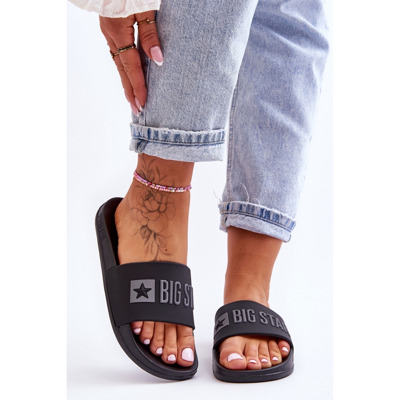 Damen Hausschuhe Big Star FF274A200 Schwarz farblos 1