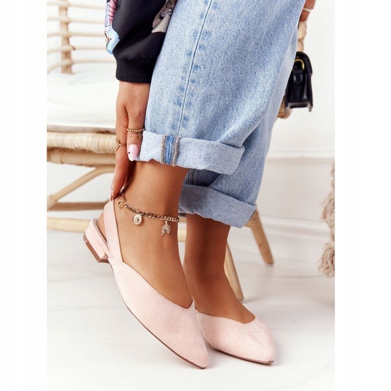 S.Barski Wildleder Ballerinas auf High Heels S. Barski Pink rosa 1