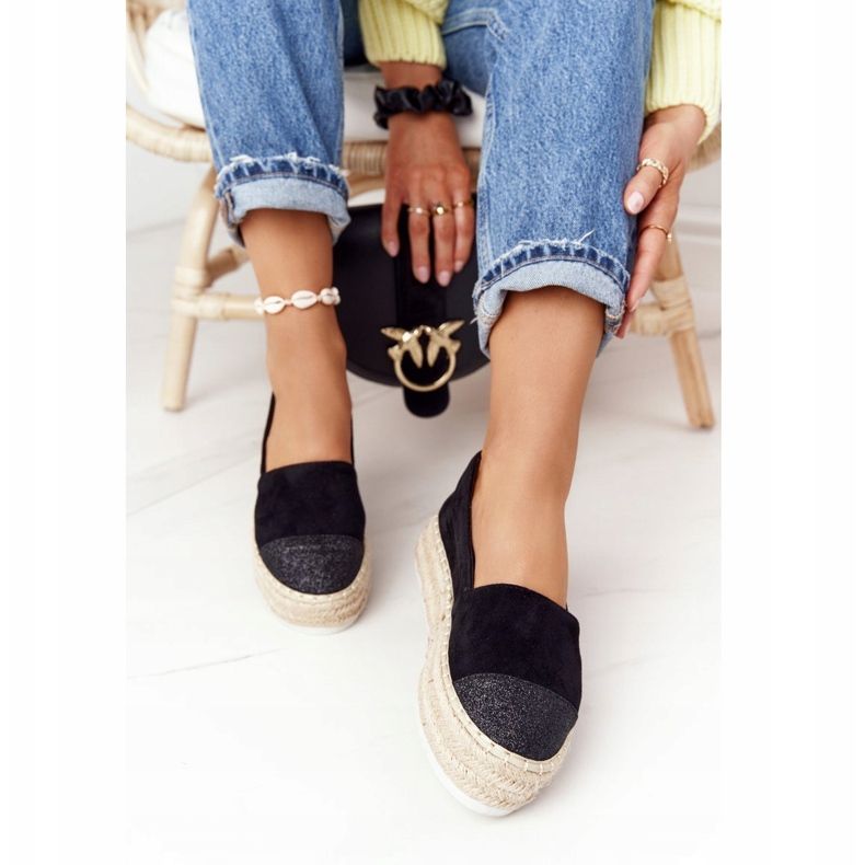 S.Barski Espadrilles On The Straw Platform S. Bararski Schwarz 1