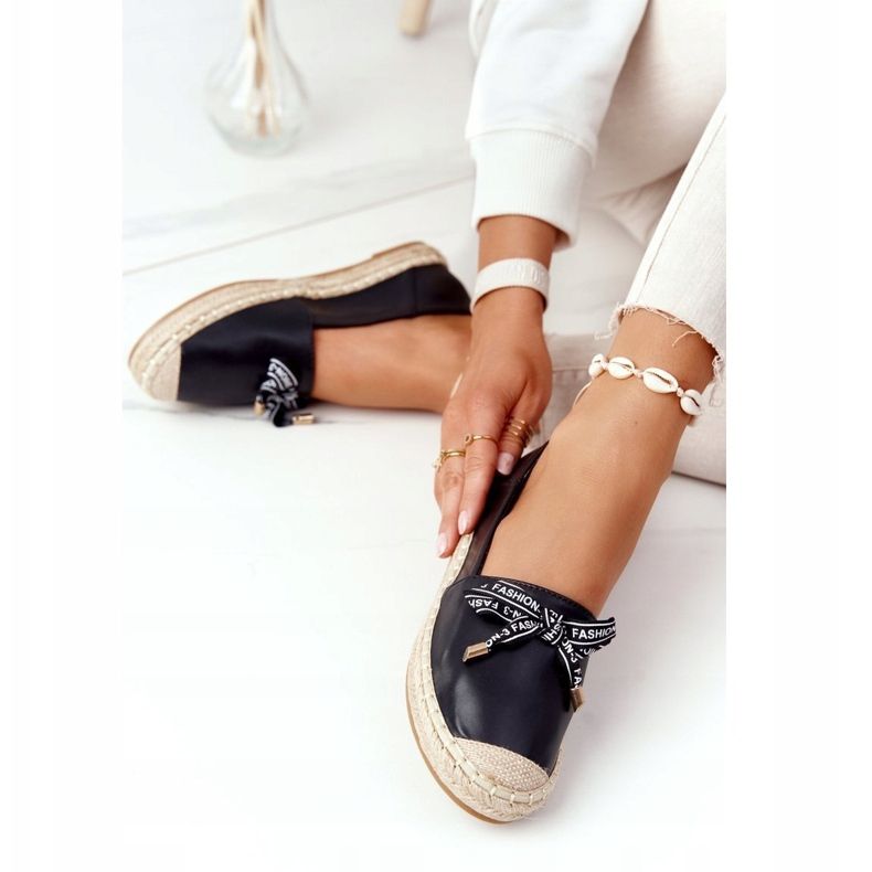 S.Barski Schwarze S. Barski Espadrilles auf Strohsohle 1