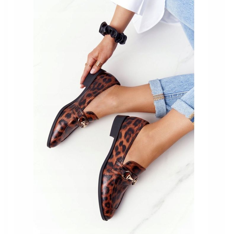 S.Barski Elegante Damen Loafer S. Barski Leopard braun 1