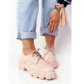 PS1 Oxfords für Damen auf der Nude Imogen Plattform beige rosa 1