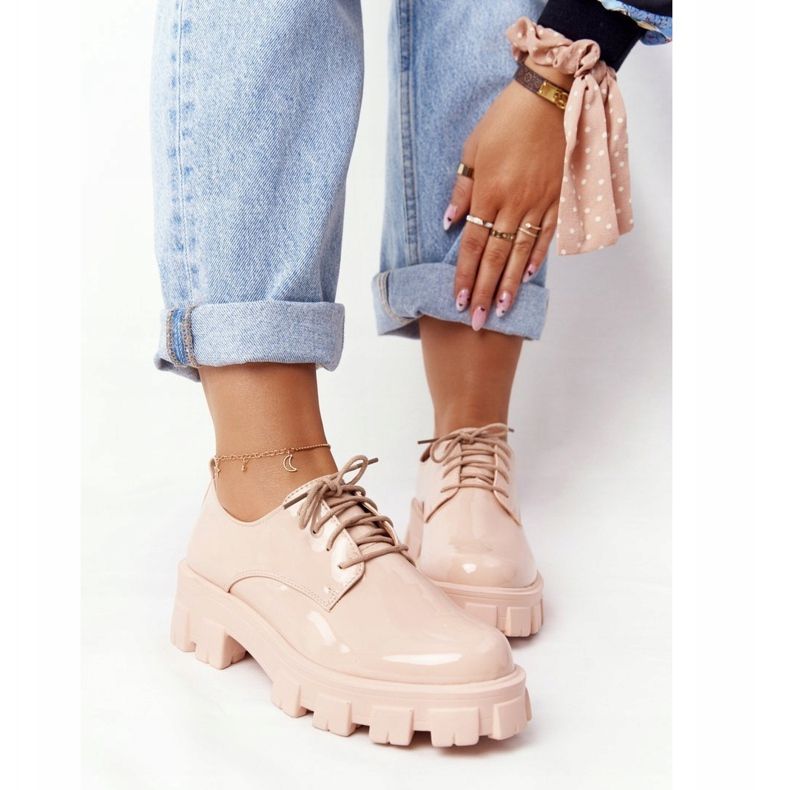 PS1 Oxfords für Damen auf der Nude Imogen Plattform beige rosa 1