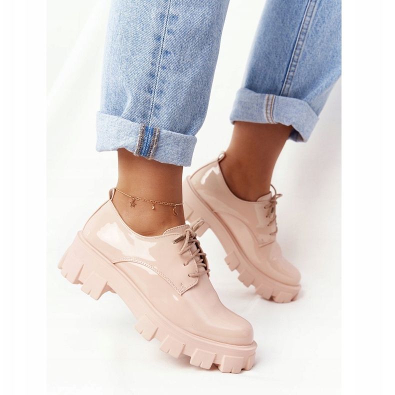 PS1 Oxfords für Damen auf der Nude Imogen Plattform beige rosa 2