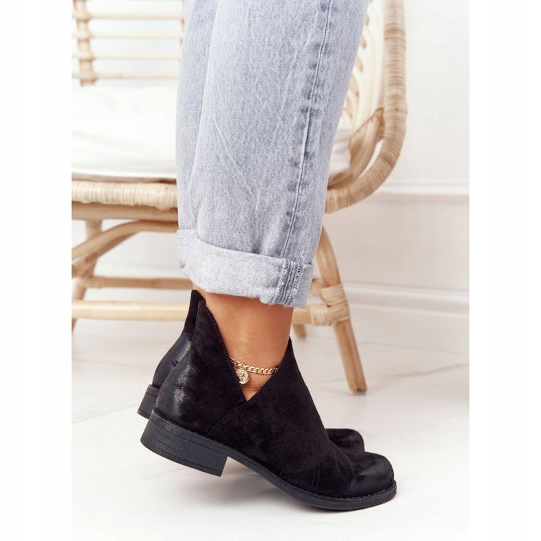 PS1 Schwarze Hillary Damenstiefel mit Cut-Outs 2