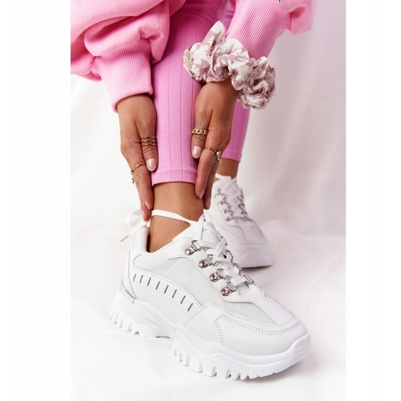 PS1 Damen Sneakers auf großer Sohle Weiß Good Mood 1