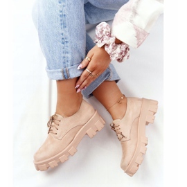 PS1 Oxfords Wildlederschuhe für Damen auf der Nude Imogen Plattform beige rosa 1