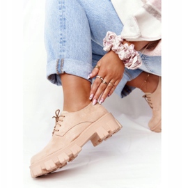 PS1 Oxfords Wildlederschuhe für Damen auf der Nude Imogen Plattform beige rosa 2