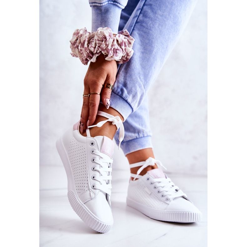 Damen Sneaker Big Star HH274073 Weiß und Rosa 2