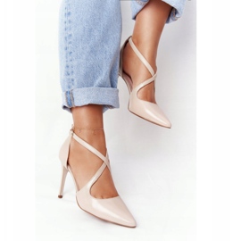 PV3 Eleganter Leder High Heels Visconi 7400 Beige 2