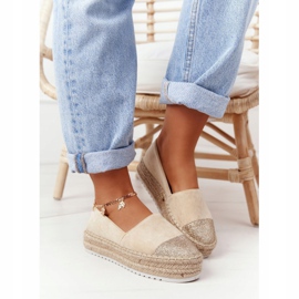 S.Barski Espadrilles auf der Strohplattform S. Barski Beige 1