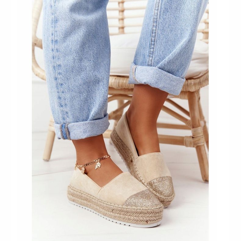 S.Barski Espadrilles auf der Strohplattform S. Barski Beige 1