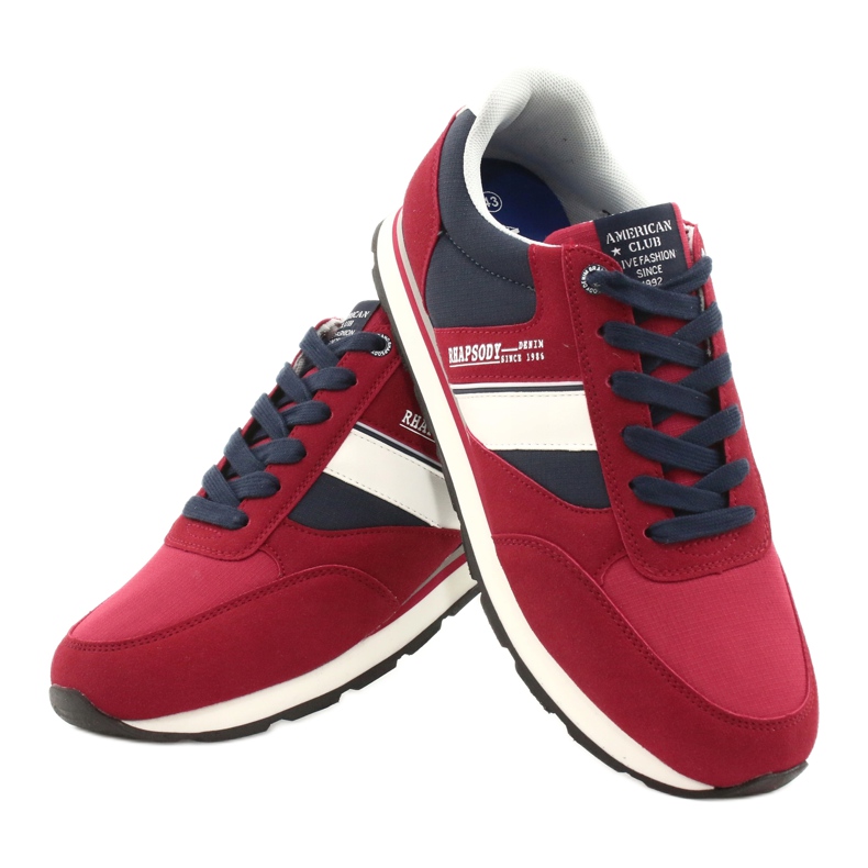 American Club RH14 Herren Sportschuhe weiß rot navy blau 4