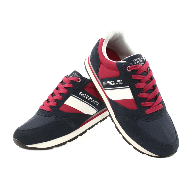 American Club RH14 Herren Sportschuhe weiß rot navy blau 4