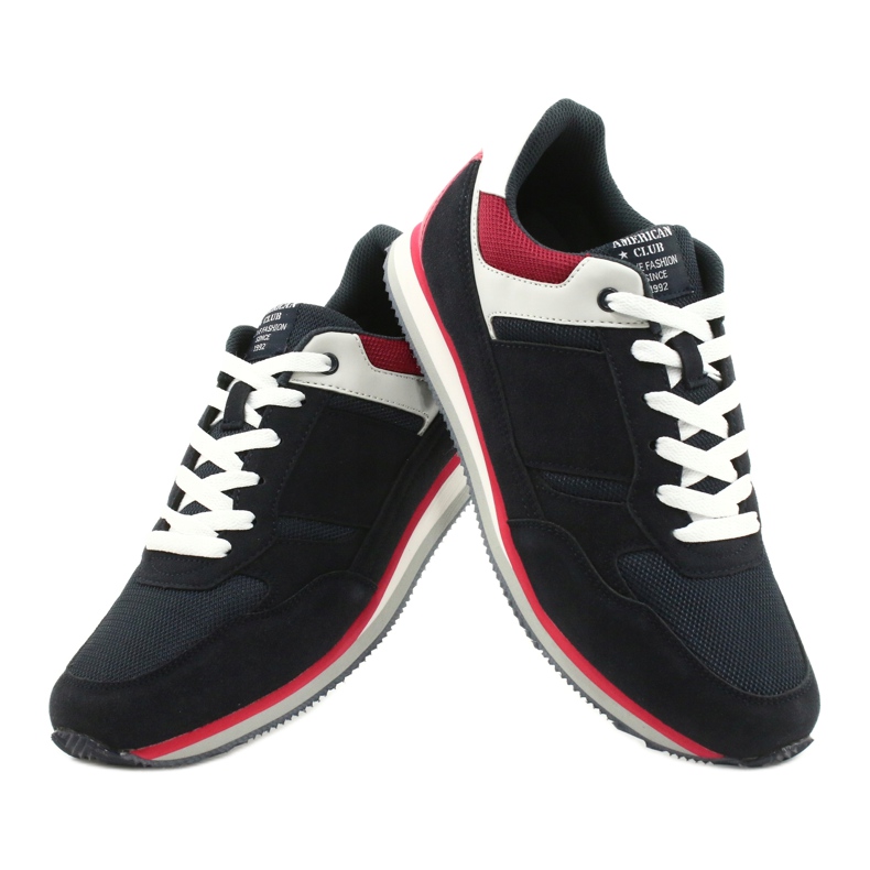 American Club FH12 Leichte Sneaker weiß rot navy blau 4