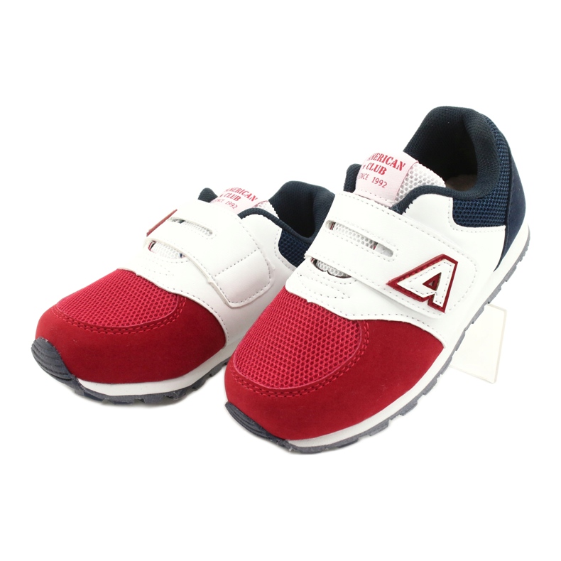 American Club Kinder Sportschuhe Ledereinsatz BS01 BS02 Rot mehrfarbig 1