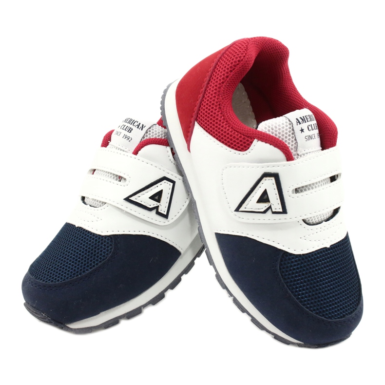 American Club Kindersportschuhe Leder BS01 BS02 Marine weiß 4