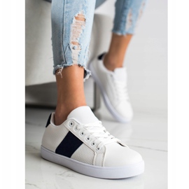 SHELOVET Durchbrochene Sneakers mit Öko-Leder weiß 1