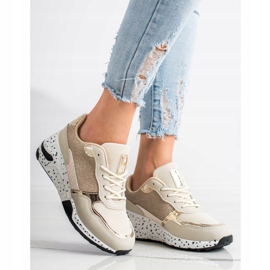 SHELOVET Turnschuhe mit goldenem Keil mehrfarbig 1