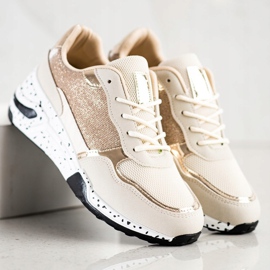 SHELOVET Turnschuhe mit goldenem Keil mehrfarbig 2