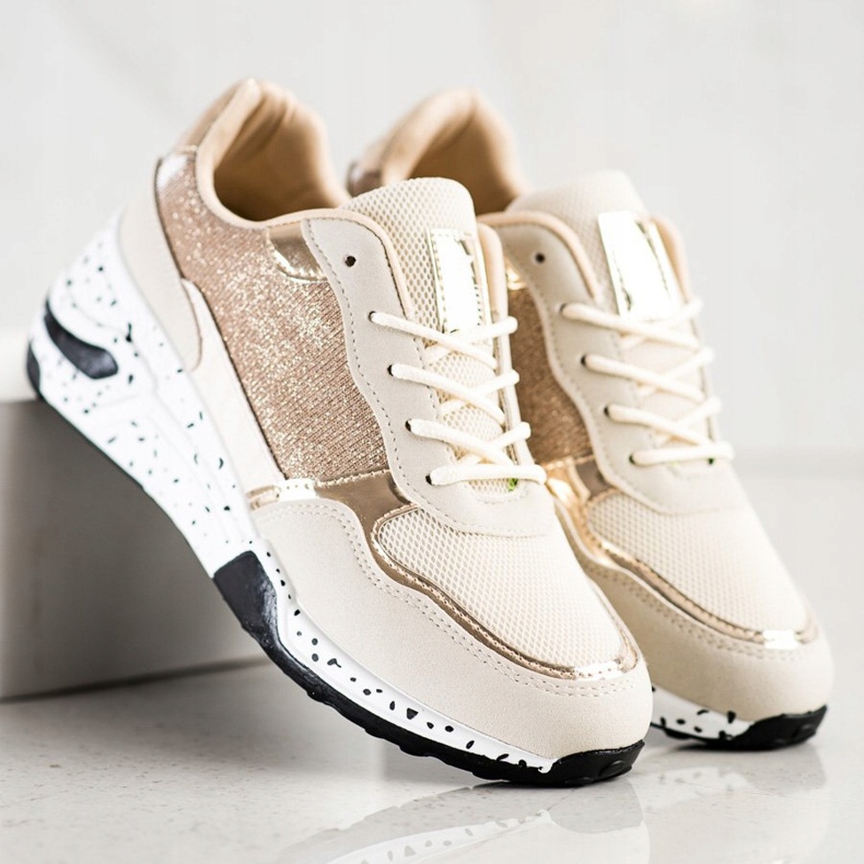 SHELOVET Turnschuhe mit goldenem Keil mehrfarbig 2