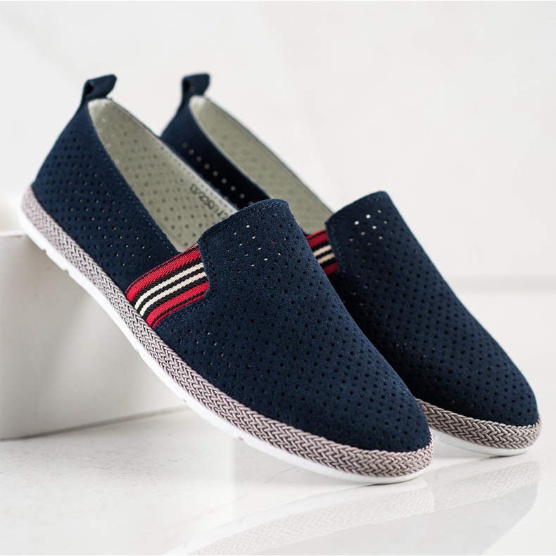 Filippo Marineblaue Lederslipper 1