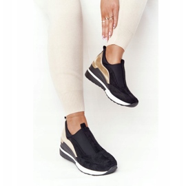 Vinceza 10593 Schwarz-Gold Keil Turnschuhe grün 1