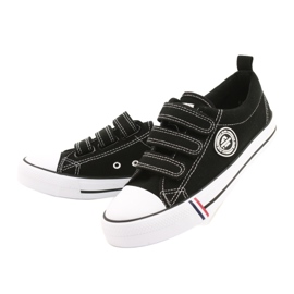 Schwarze Turnschuhe mit Klettverschluss American Club LH31 / 22 3