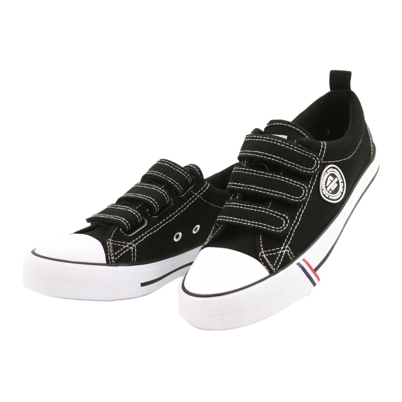 Schwarze Turnschuhe mit Klettverschluss American Club LH31 / 22 1