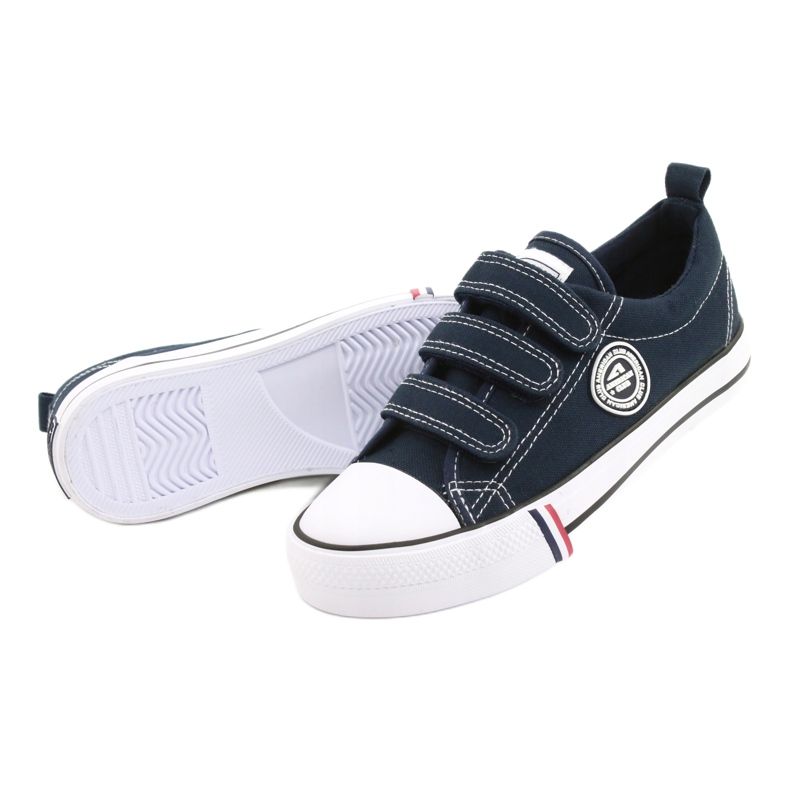 American Club LH31 / 22 Marineblaue Turnschuhe mit Klettverschluss 3