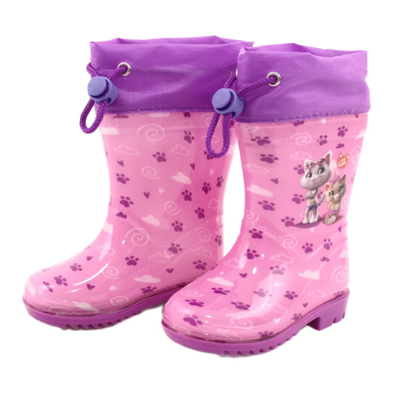 American Club American Pink Kitties Galoschen KAL05 violett rosa 1