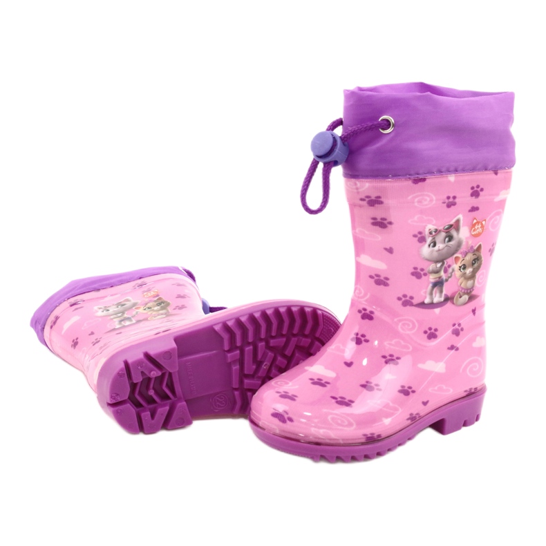 American Club American Pink Kitties Galoschen KAL05 lila rosa 3
