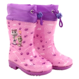 American Club American Pink Kitties Galoschen KAL05 lila rosa 4