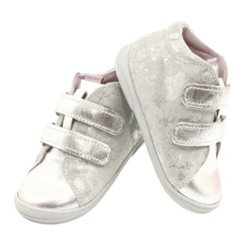 Mazurek Sportlederschuhe mit Klettverschluss 1264 silber grau 4