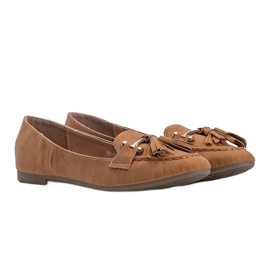 Braune Ana Loafer mit Fransen 1